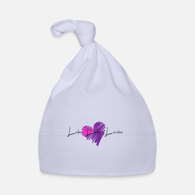 Vive - Amour - Rire - Bonnet bio Bébé - ciel