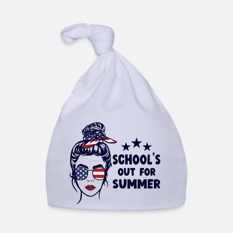 Les écoles sortent pour l’été Dernier jour d’école - Bonnet bio Bébé - ciel