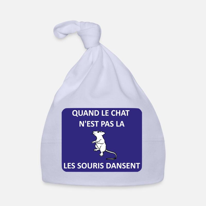 Quand le chat n'est pas là les souris dansent Bonnet bio Bébé