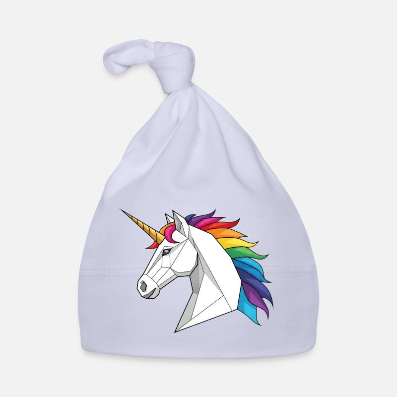 Geometrisches Einhorn mit Regenbogen Baby Bio-Mütze