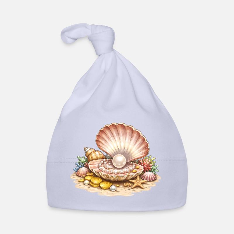Perlenmuschel mit Schatz Illustration  Baby Bio-Mütze