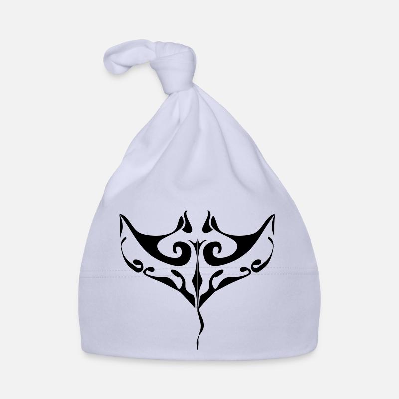 manta ray tatoo - Bonnet bio Bébé - ciel