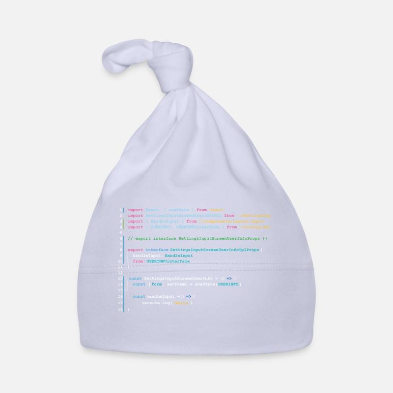 Programmers code in React Baby Bio-Mütze