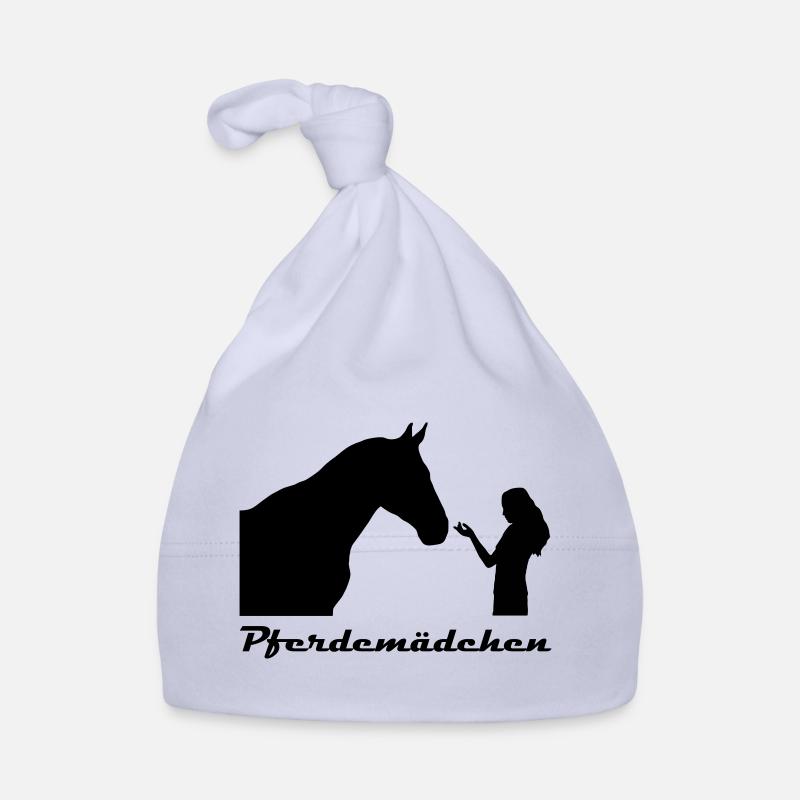 Pferdemädchen schwarz Silhouette Schriftzug Baby Bio-Mütze