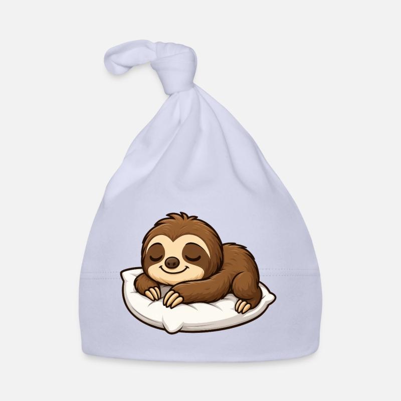 Cute Sloth Cartoon Relax Cuddle Chill Organic Baby Cap