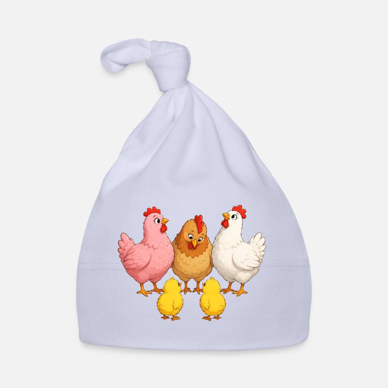 Hühner mit Kücken Baby Bio-Mütze