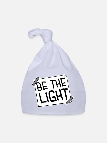 Be The Light Motivierend Positivität Spruch Logo - Baby Bio-Mütze - Sky - Vorne