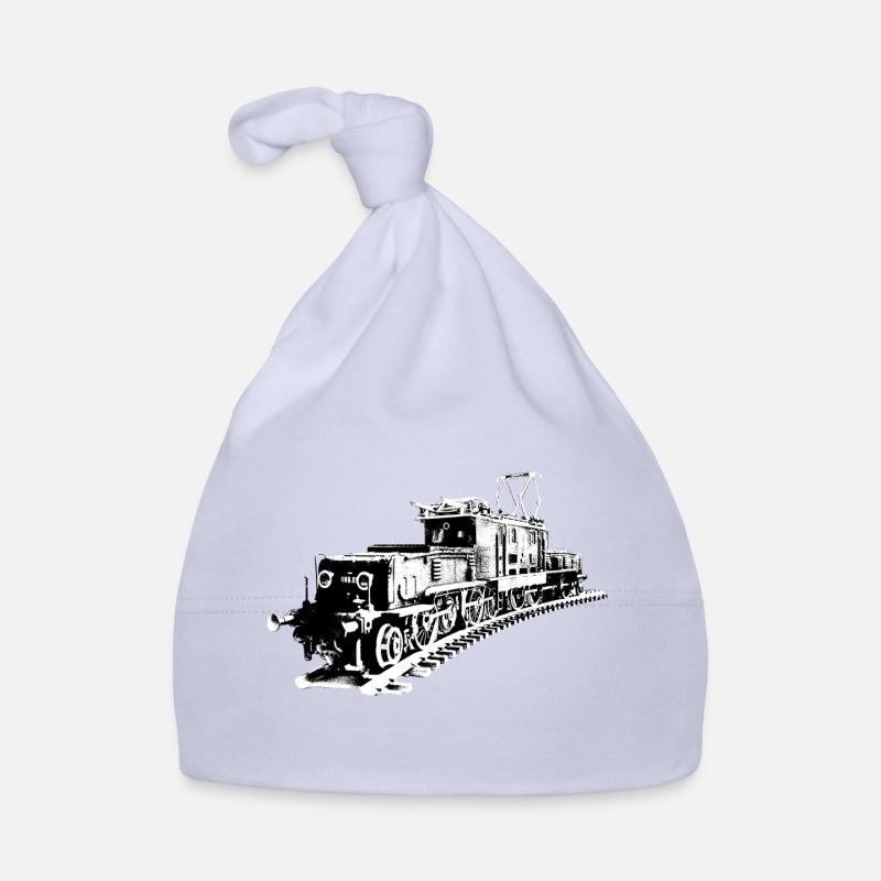 Locomotive (crocodile) - Bonnet bio Bébé - ciel