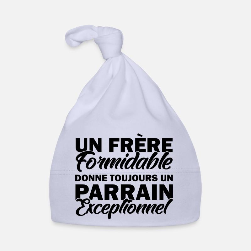 un Frère Formidable donne un Parrain Exceptionnel - Bonnet bio Bébé - ciel