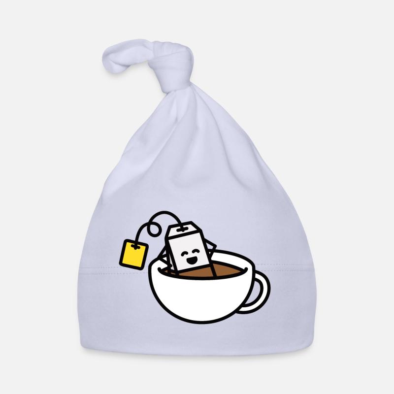 Funny tea bag in teacup bath Tea lover Tea drinker Organic Baby Cap
