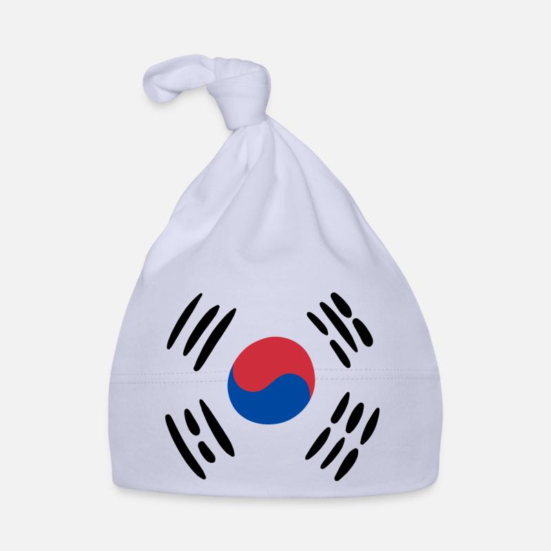 Drapeau de la Corée - Bonnet bio Bébé - ciel