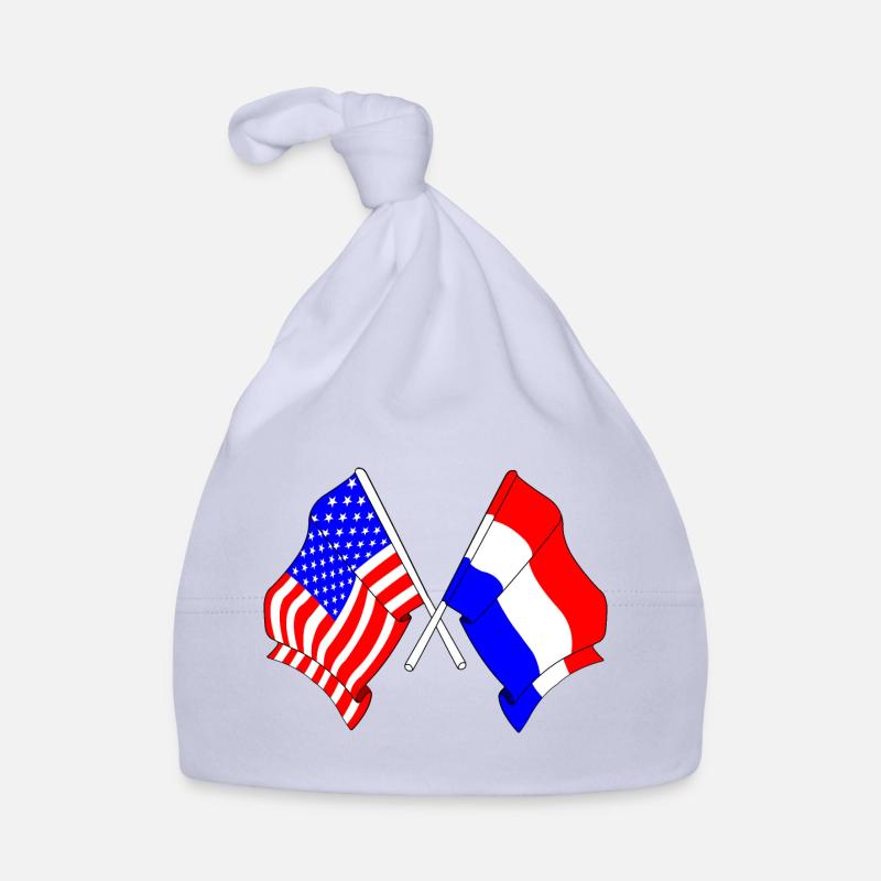 Drapeau des États-Unis et drapeau des Pays-Bas Bonnet bio Bébé