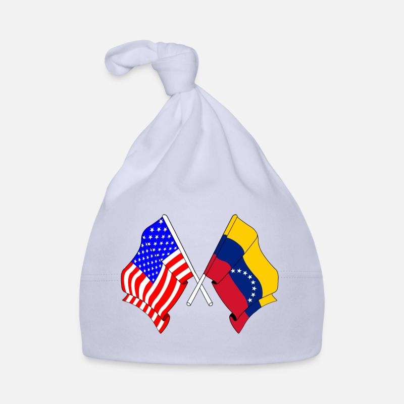 Drapeau des États-Unis et drapeau du Venezuela Bonnet bio Bébé
