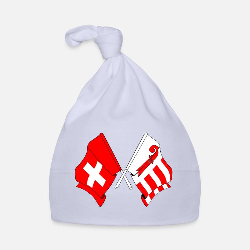 Drapeau de la Suisse et drapeau du Jura Bonnet bio Bébé