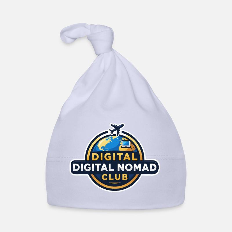 Digital Nomads Club Emblem Working Under Palm Trees Organic Baby Cap