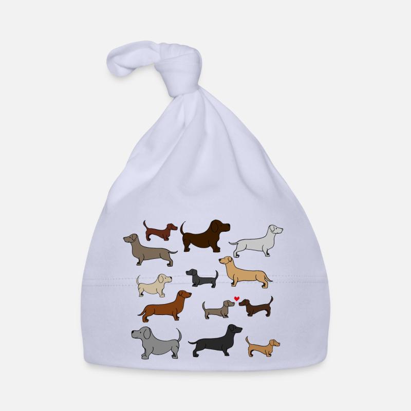 super mignon teckel , idée cadeau - Bonnet bio Bébé - ciel