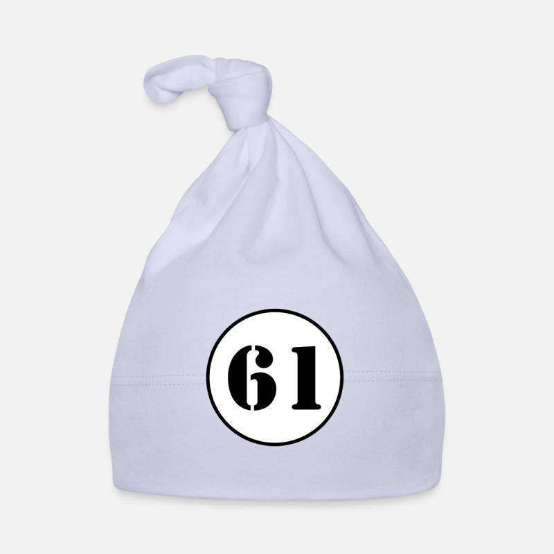 NUMBER 61 sixty one birthday gift Organic Baby Cap
