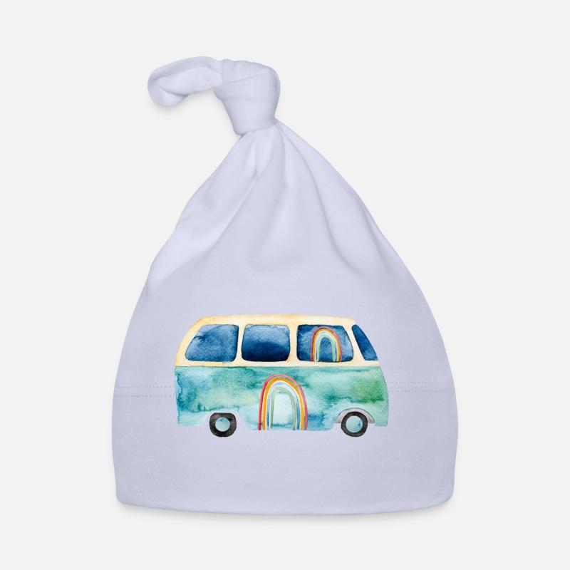Rainbow Retro Vintage Van Bus Bonnet bio Bébé