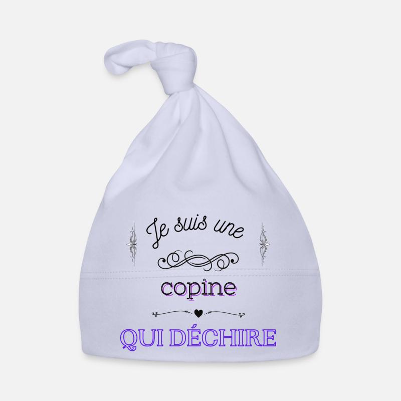 je suis une copine qui déchire - Bonnet bio Bébé - ciel