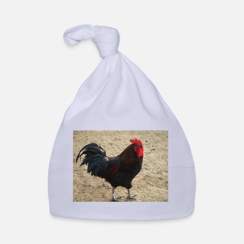 Rooster with black feathers Organic Baby Cap