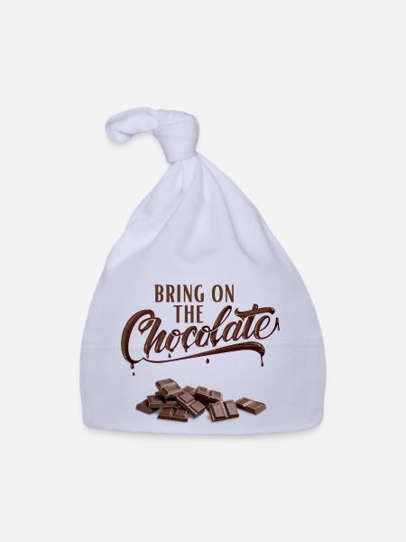 Bring on the Chocolate - Schokoliebe - Organic Baby Cap - sky - Front