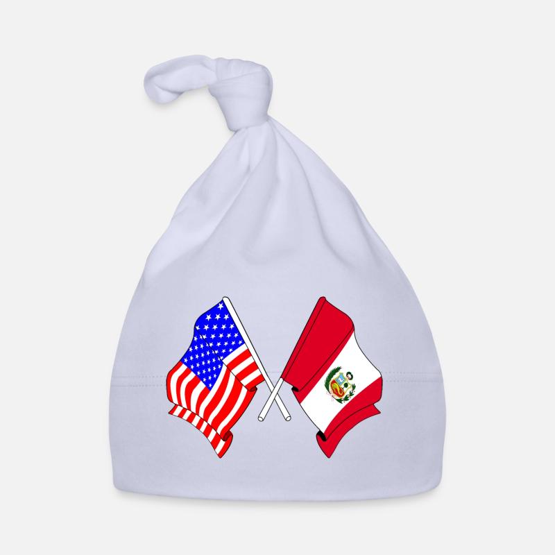 Drapeau des États-Unis et drapeau du Pérou Bonnet bio Bébé
