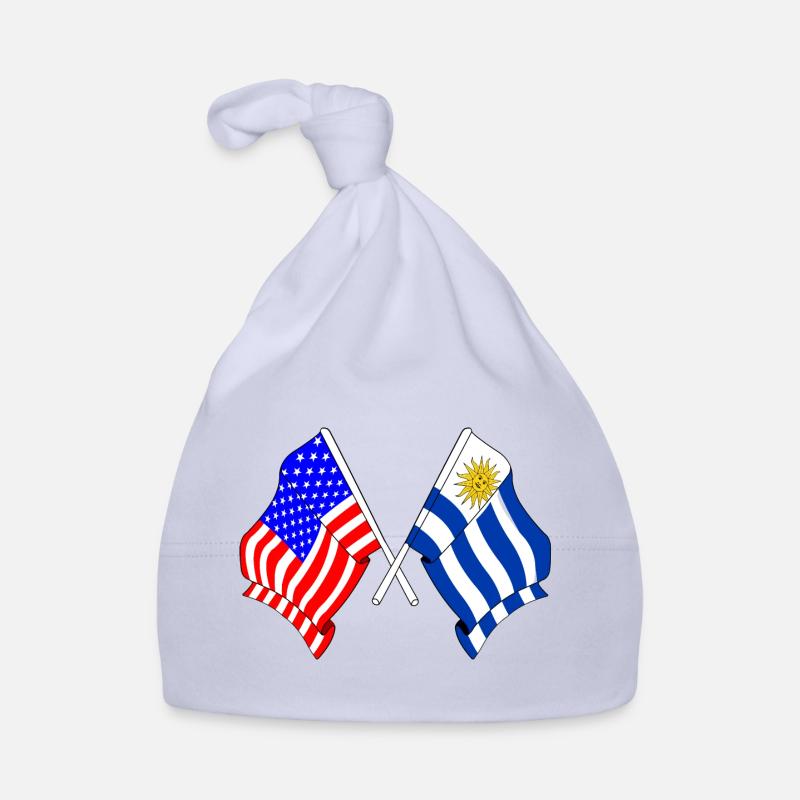 Drapeau des États-Unis et drapeau de l’Uruguay Bonnet bio Bébé