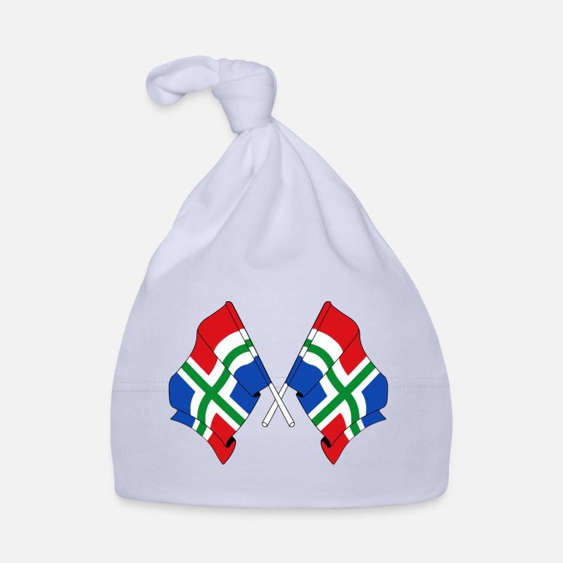 Deux drapeaux de la province de Groningen Bonnet bio Bébé