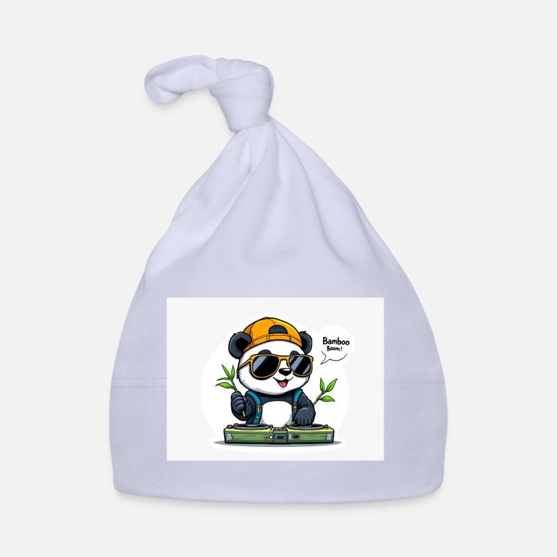 Panda DJ mit Bambusstäben Baby Bio-Mütze