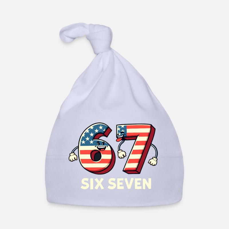 US Flag 67 Memes Six Seven - Bonnet bio Bébé - ciel