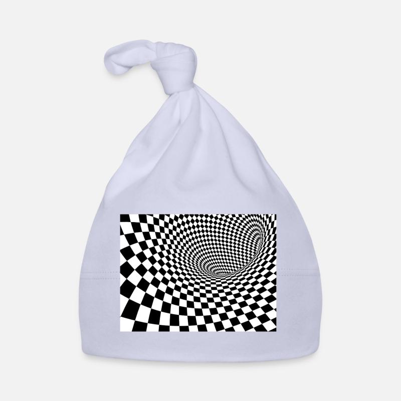 Tourbillon Carré Noir et Blanc - Bonnet bio Bébé - ciel