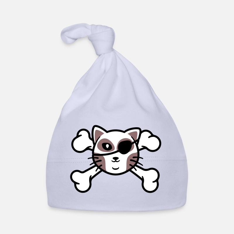 Pirate Kitten Skull Patch Organic Baby Cap
