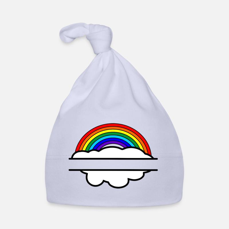 Rainbow cloud name banner Organic Baby Cap