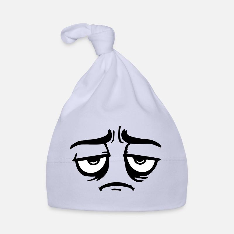 Grumpy sad disappointed face funny Organic Baby Cap