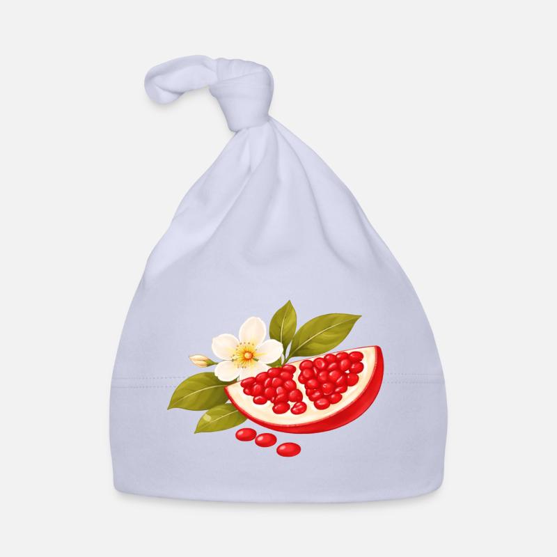 Illustration de grenade avec fleurs – Botanique Bonnet bio Bébé