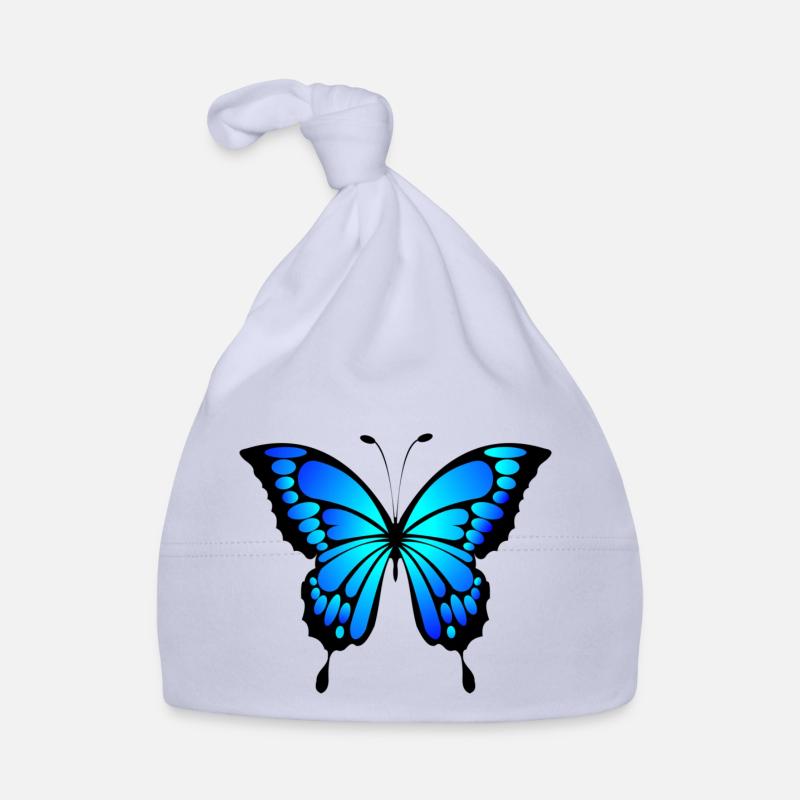 papillon - Bonnet bio Bébé - ciel
