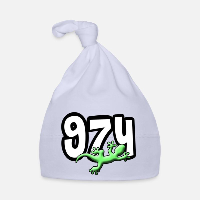 974 gecko - Bonnet bio Bébé - ciel