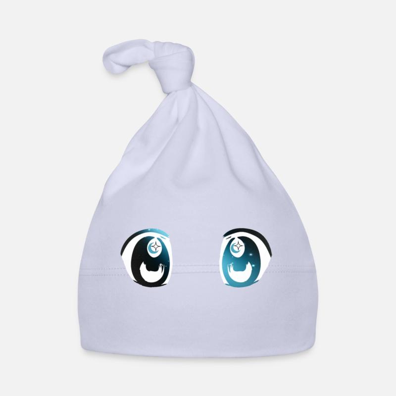 Sparkly anime eyes Organic Baby Cap