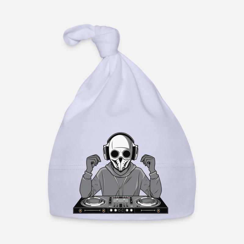 DJ Skull Face - Bonnet bio Bébé - ciel