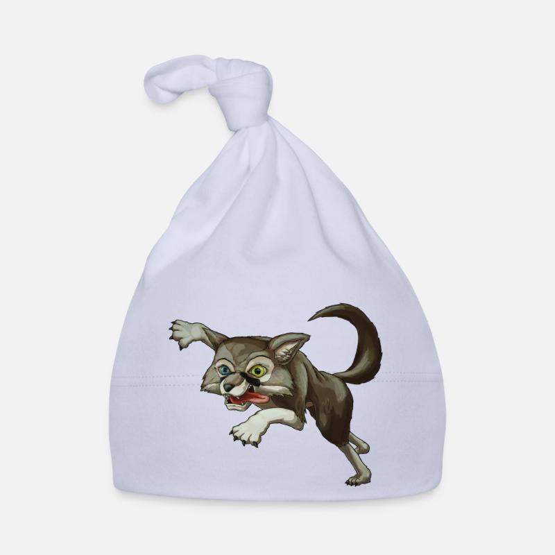 Crazy Wolf Cora - Bonnet bio Bébé - ciel