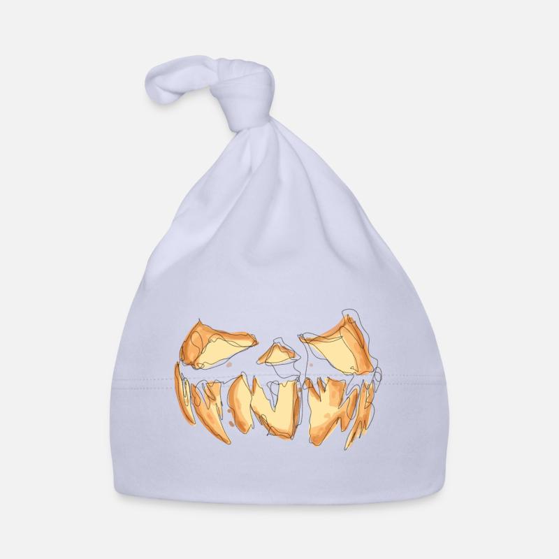 Pumpkin Face Halloween Scribble Organic Baby Cap