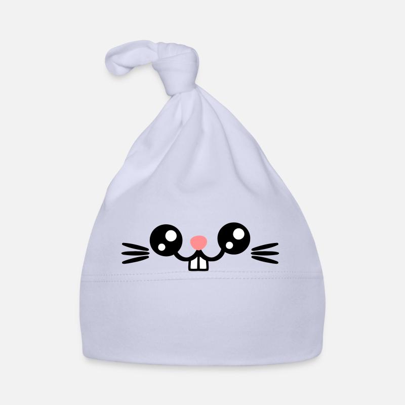 Pâques présente le joli visage de lapin / dents de lapin - Bonnet bio Bébé - ciel