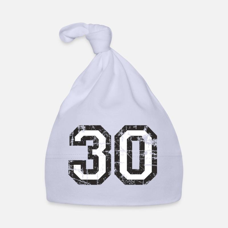 Number 30 Thirty 30th Birthday Design (EU) Organic Baby Cap