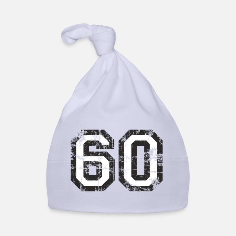 Number 60 Sixty 60th Birthday Design (EU) Organic Baby Cap