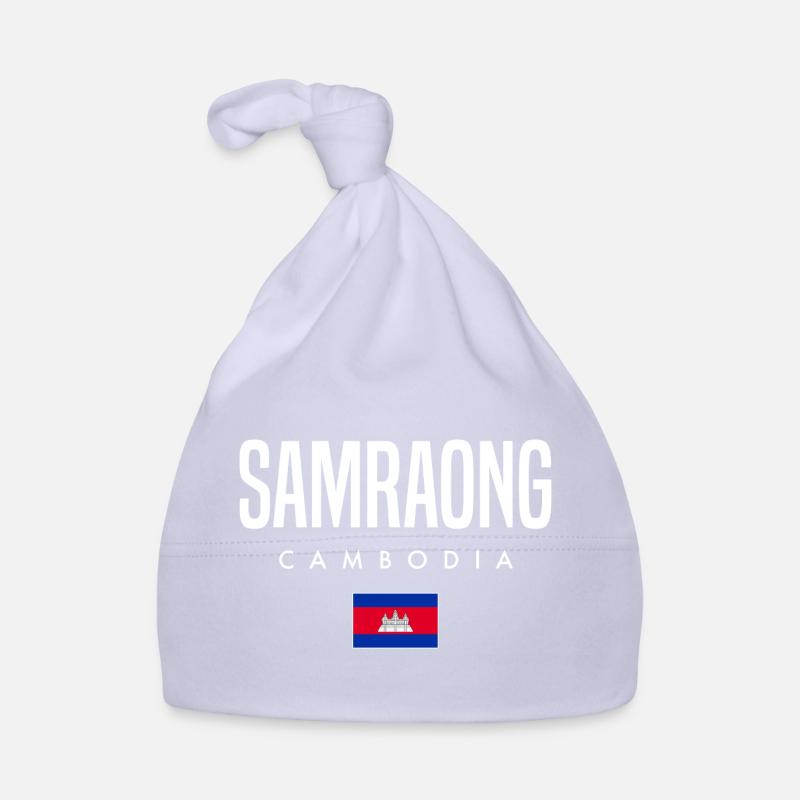 Samraong Cambodge Khmer - Bonnet bio Bébé - ciel