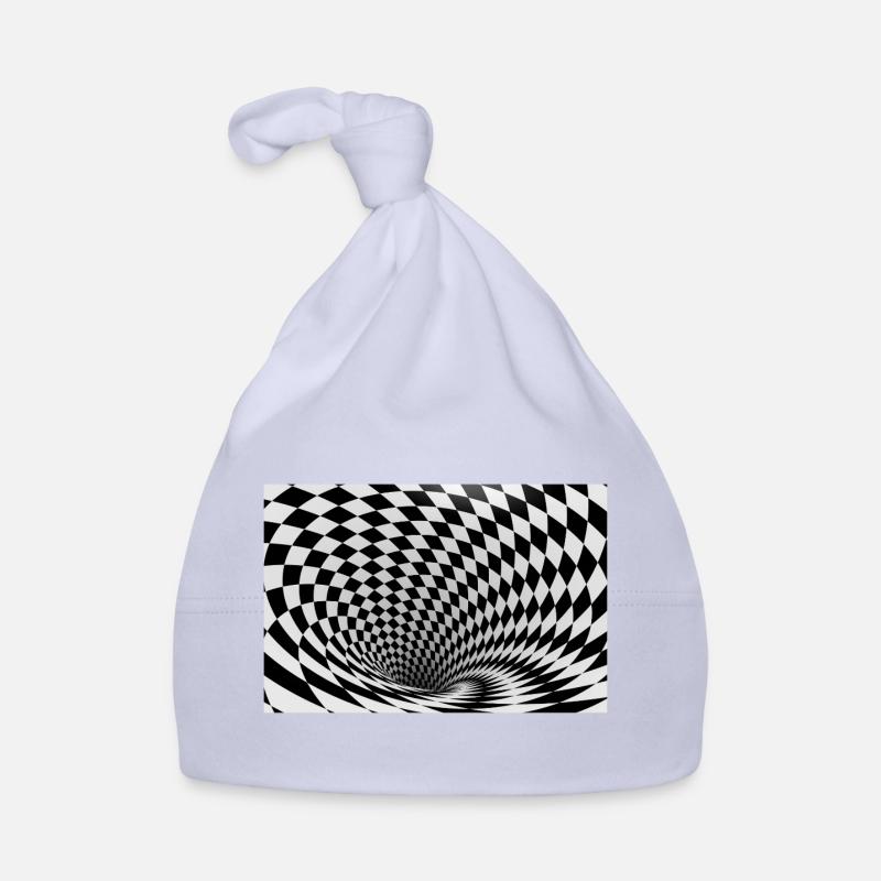 Vortex noir et blanc hypnotique Bonnet bio Bébé