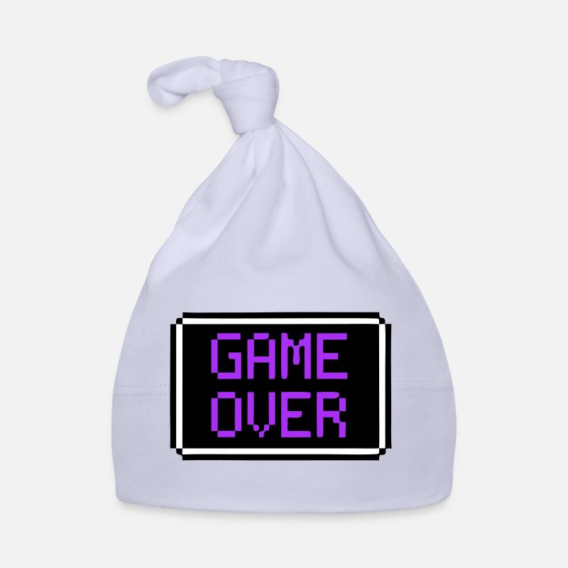 Game Over Shield Retro Gamer Organic Baby Cap