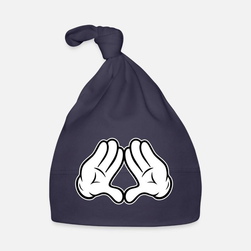 Hands Diamond Pyramid Triangle Rhombus Comic Style Organic Baby Cap