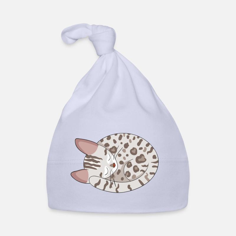 Chat de Bengale Chat - Bonnet bio Bébé - ciel
