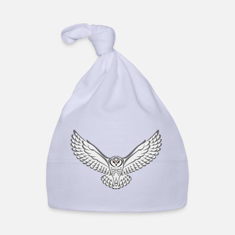 Stammes-Schnee-Eule - Baby Bio-Mütze - Sky